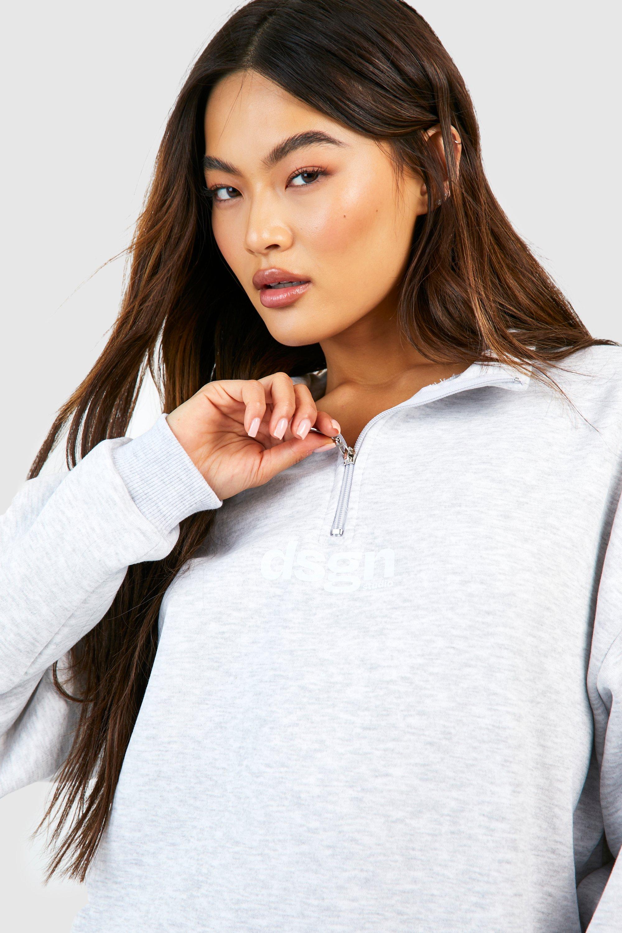 Half zip sweatshirt boohoo new arrivals